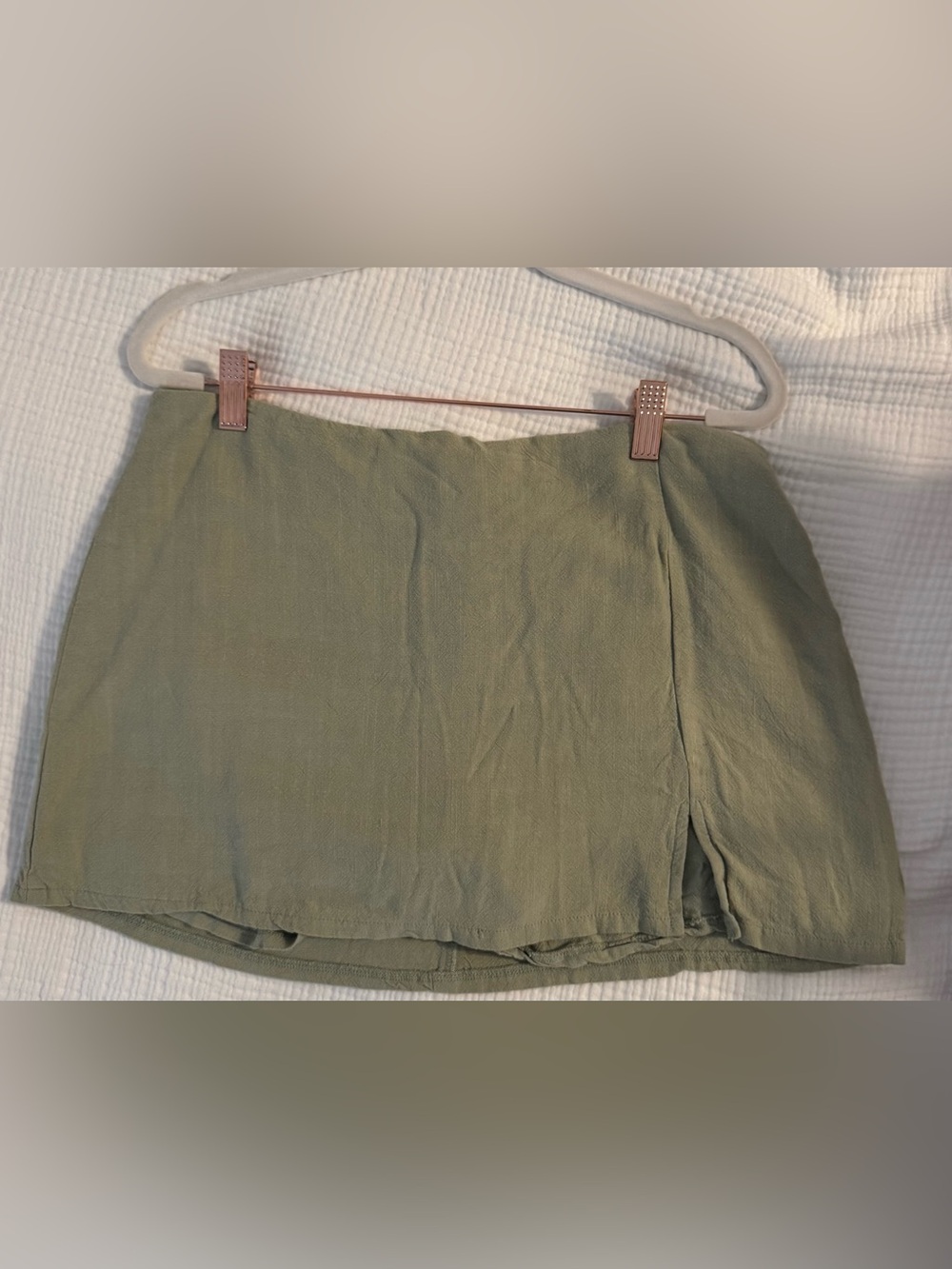Altar'd State Sage Olive Textured Mini Skirt - Junior XL/Adult M